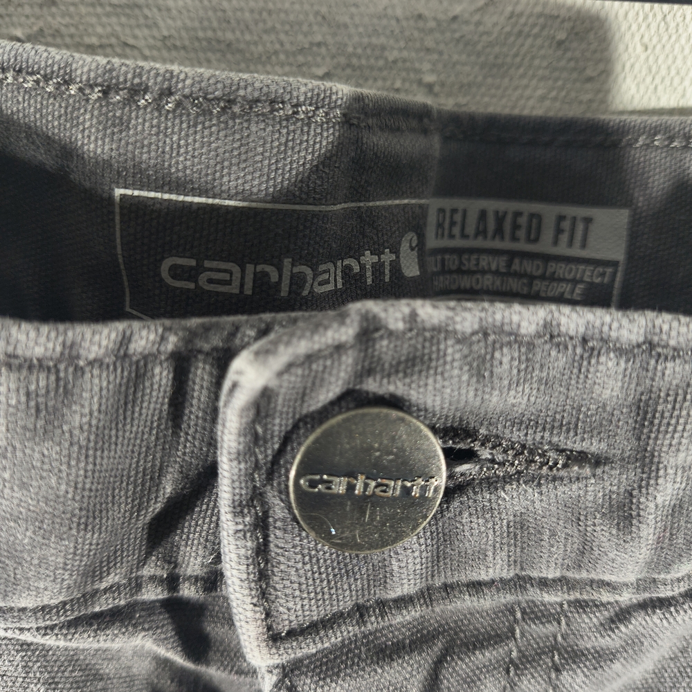 Carhartt Men's Size 40" X 34" Gray Relaxed Fit Moleskin Distressed Work Pants - Picture 3 of 10